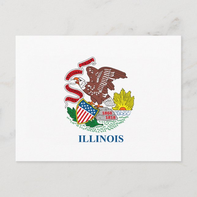 Carte postale Drapeau Illinois (Devant)
