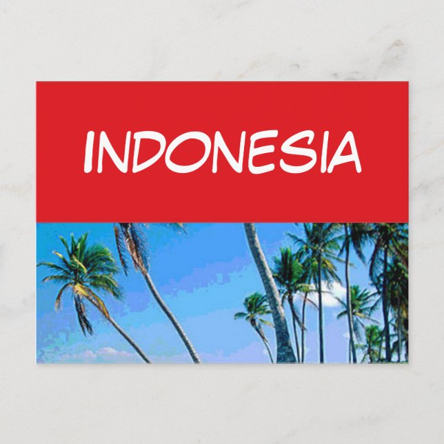 Carte Postale Drapeau Indonésie (Devant)