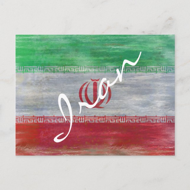 Carte Postale Drapeau iranien en détresse (Devant)