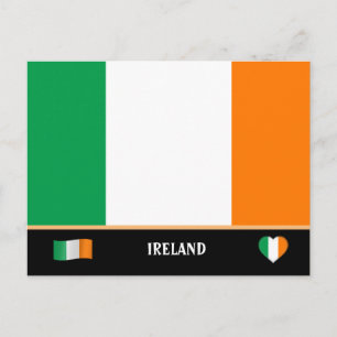 Carte Postale Drapeau irlandais et voyage en Irlande