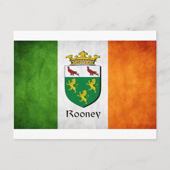 Carte Postale Drapeau irlandais Rooney (Devant)