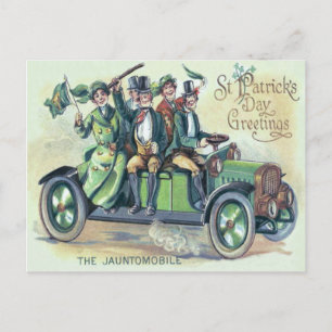 Carte Postale Drapeau irlandais Shillelagh Shamrock de voiture v