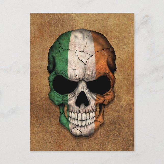 Carte Postale Drapeau irlandais vieilli et usé (Devant)