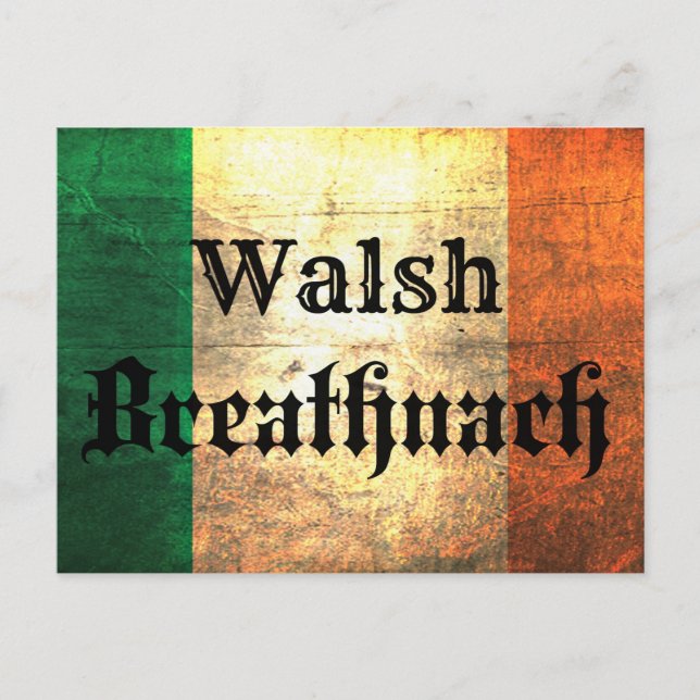 Carte Postale Drapeau irlandais Walsh (Devant)