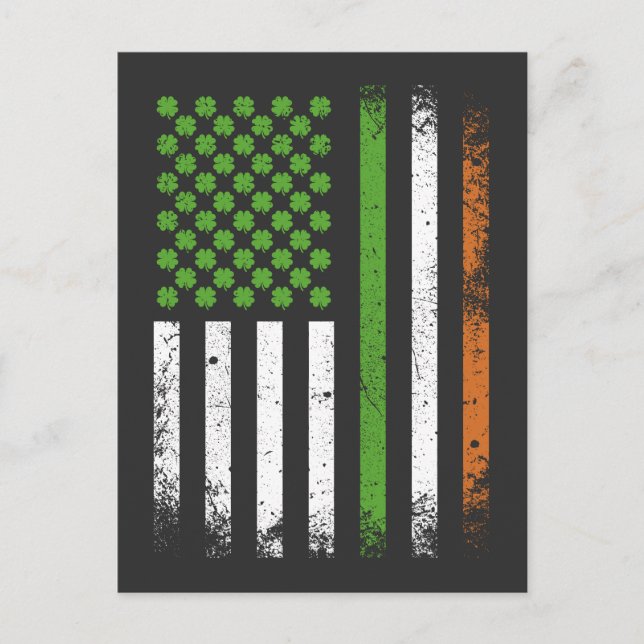 Carte Postale Drapeau irlando-américain Drapeau de l'Irlande (Devant)