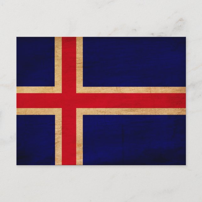 Carte Postale Drapeau Islande (Devant)
