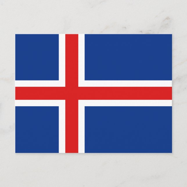 Carte postale drapeau Islande (Devant)