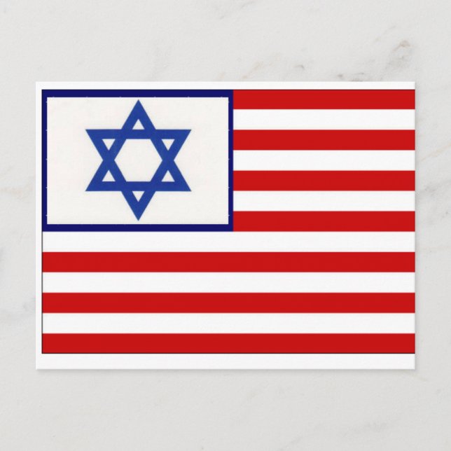 Carte Postale Drapeau Israël américain ~ Ensemble Nous Nous Teno (Devant)