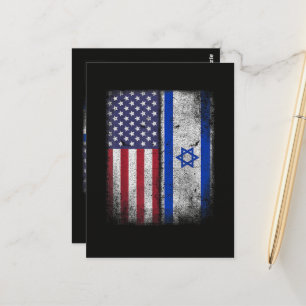 Carte Postale Drapeau Israélo-Américain Israël Usa Racines Améri