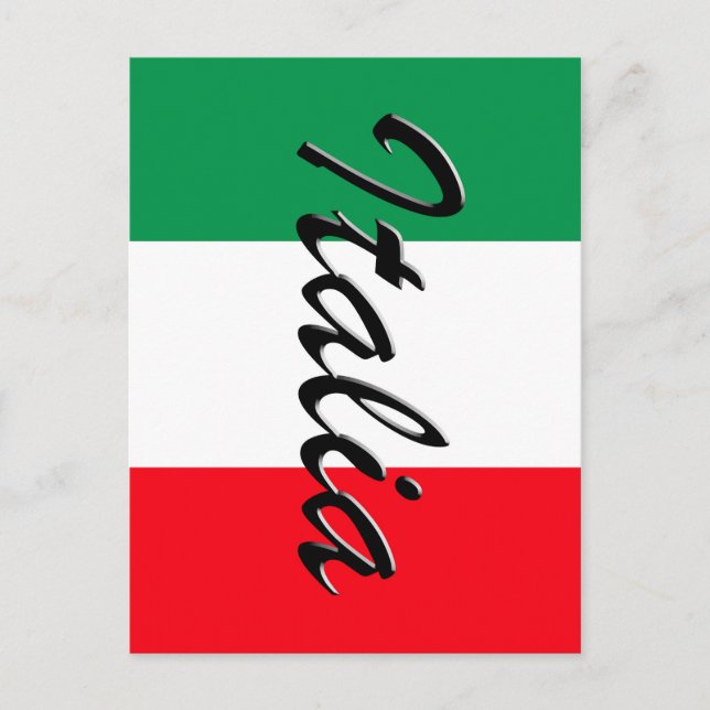 Carte Postale Drapeau Italia - Haute Qualité (Devant)