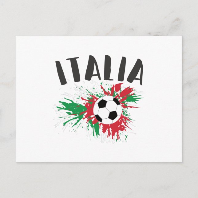 Carte Postale Drapeau italien de balle de football (Devant)
