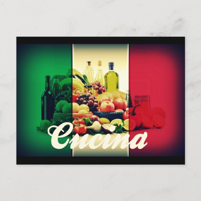 Carte Postale Drapeau italien de Cucina (Devant)