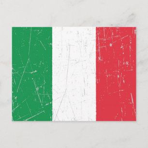 Carte Postale Drapeau italien découpé et écaillé