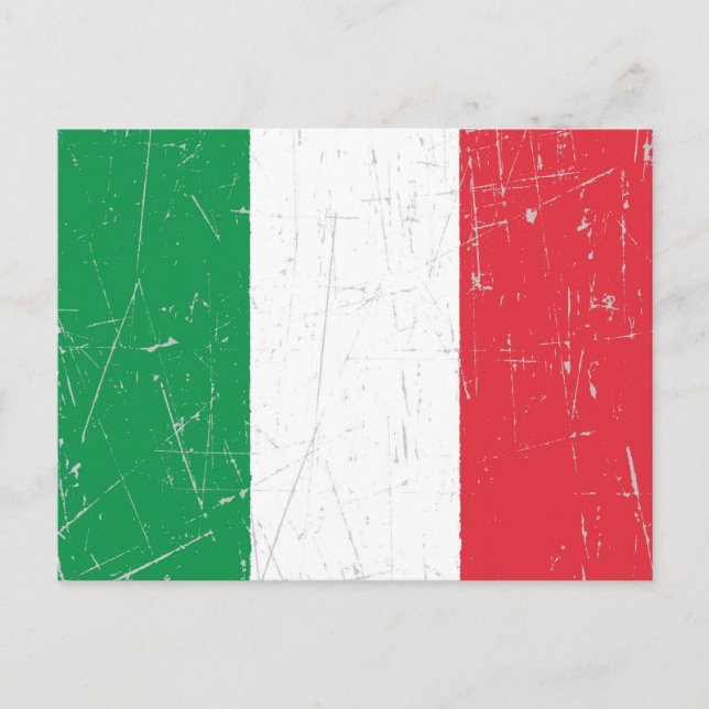 Carte Postale Drapeau italien découpé et écaillé (Devant)