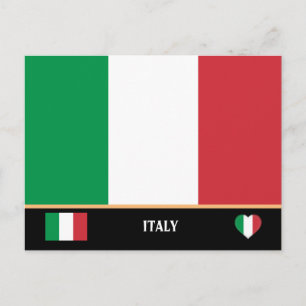 Carte Postale Drapeau italien et voyage en Italie / Italie