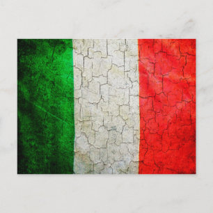 Carte Postale Drapeau italien fissuré