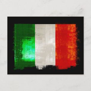 Carte Postale Drapeau italien Grunge Italie style rétro vintage