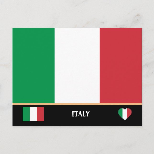 Carte Postale Drapeau italien & voyage en Italie / Italie (Devant)