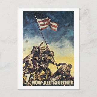 Carte Postale Drapeau Iwo Jima couleur couleur guerre graphique
