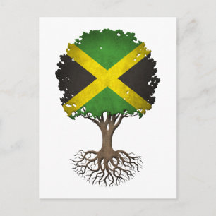 Carte Postale Drapeau jamaïcain arbre de vie personnalisable