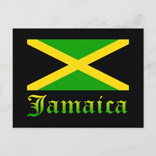Carte Postale Drapeau jamaïcain, noir, vert et jaune (Devant)
