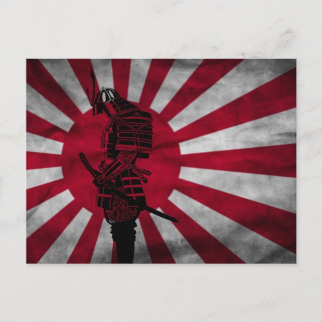 Carte Postale Drapeau japonais de Samurai (Devant)