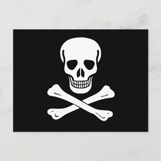 Carte Postale Drapeau jolly roger pirate (Devant)