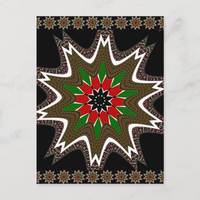 Carte Postale Drapeau kényan couleurs Art Imprimer/graphique (Devant)