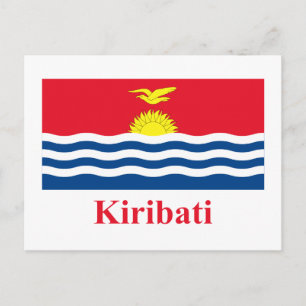 Carte Postale Drapeau Kiribati avec nom
