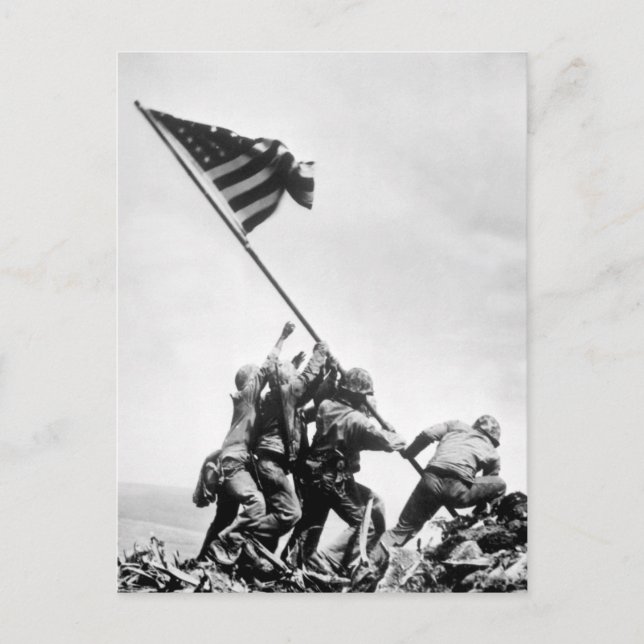 Carte Postale Drapeau levant sur Iwo Jima_War Image (Devant)