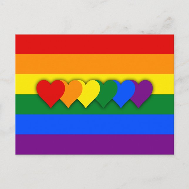 Carte postale drapeau LGBT (Devant)