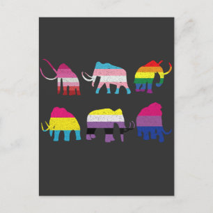Carte Postale Drapeau LGBT Mammouth Laineux Mois de la fierté ga