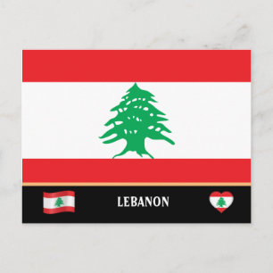 Carte Postale Drapeau libanais et voyage au Liban / Liban