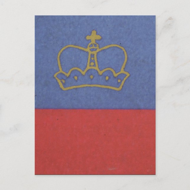Carte Postale drapeau liechtenstein couronne (Devant)