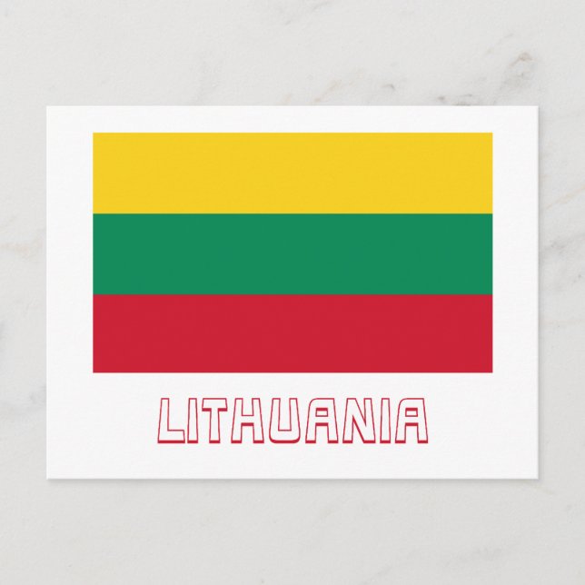 Carte Postale Drapeau Lituanie avec nom (Devant)