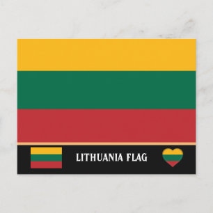 Carte Postale Drapeau lituanien et voyage en Lituanie, vacances/