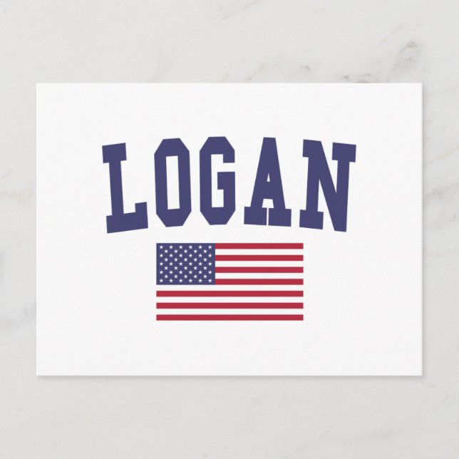 Carte Postale Drapeau Logan US (Devant)