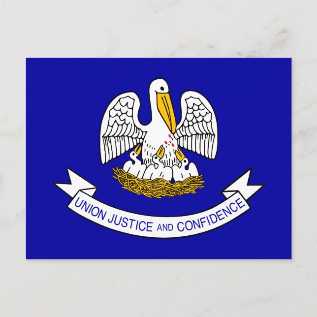 Carte Postale Drapeau Louisiane, États-Unis (Devant)