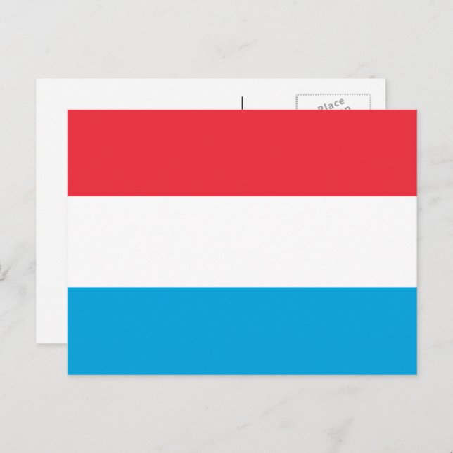 Carte Postale Drapeau luxembourgeois, Drapeau du Luxembourg (Devant / Derrière)
