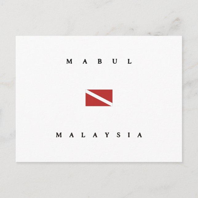 Carte Postale Drapeau Mabul Malaysia Scuba Dive (Devant)