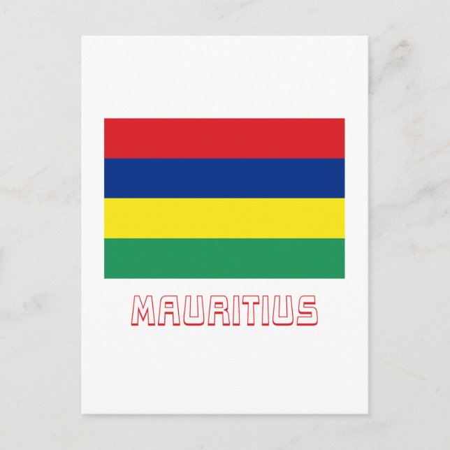 Carte Postale Drapeau Maurice avec nom (Devant)
