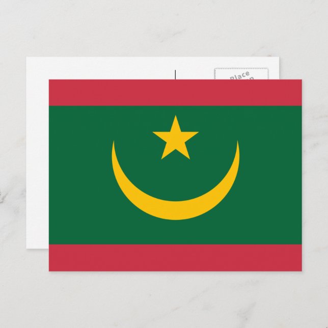 Carte Postale Drapeau mauritanien, Drapeau mauritanien (Devant / Derrière)