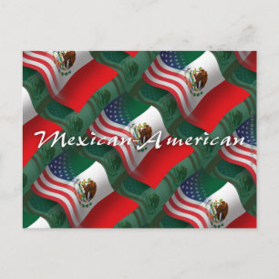 Carte Postale Drapeau mexicain-américain