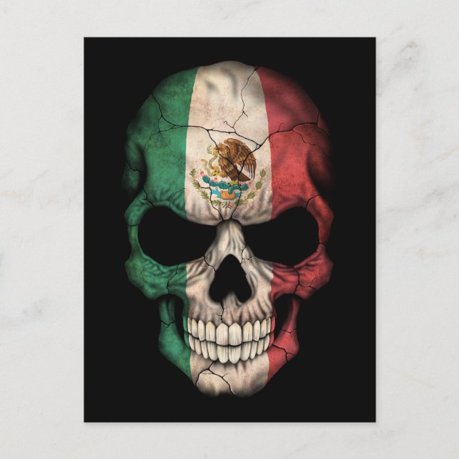 Carte Postale Drapeau mexicain en noir (Devant)