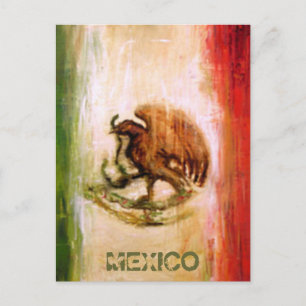 CARTE POSTALE DRAPEAU MEXICAIN - STYLE MEXIQUE