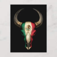 Drapeau mexicain Taureau sur noir