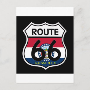 Carte Postale Drapeau Missouri Route 66 Bouclier