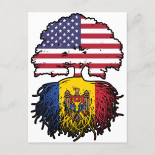Carte Postale Drapeau Moldava Moldavie Amérique États-Unis