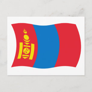 Carte postale drapeau Mongolie