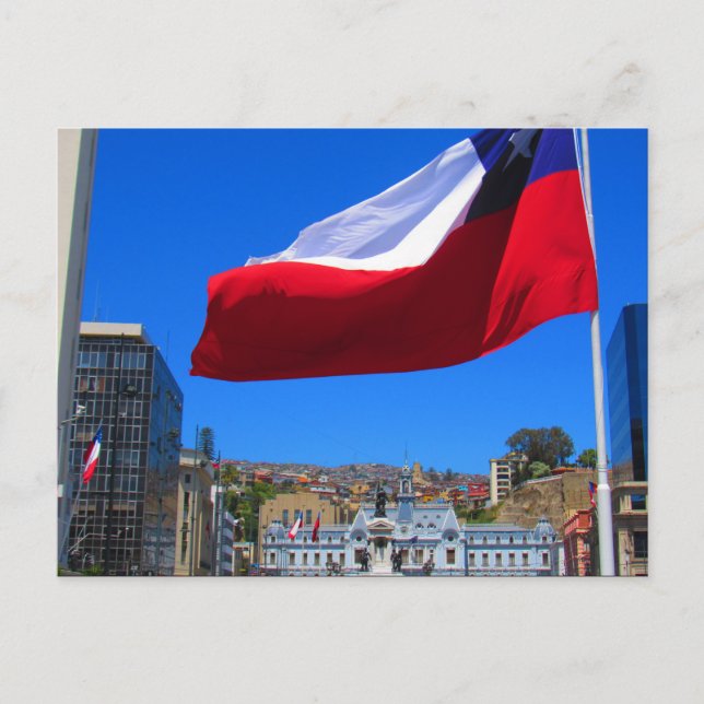 Carte Postale drapeau municipal de valparaíso (Devant)